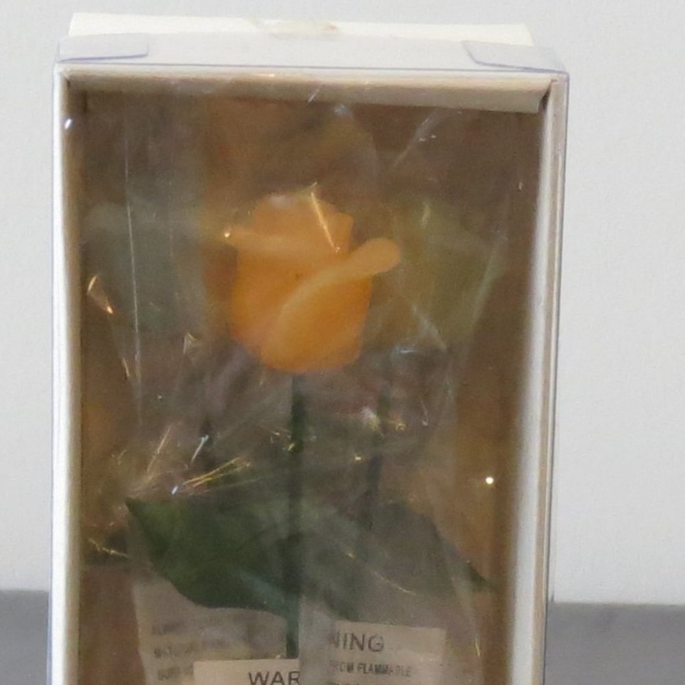 6 Small Stemmed Multi-Color Rose Candles/NIB